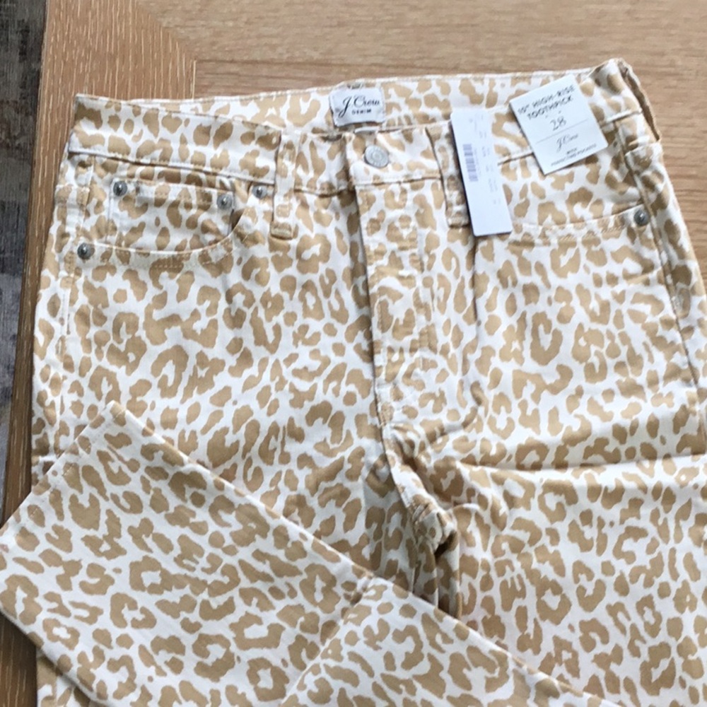 J. Crew Honey Leopard toothpick jeans Size 28 NWT